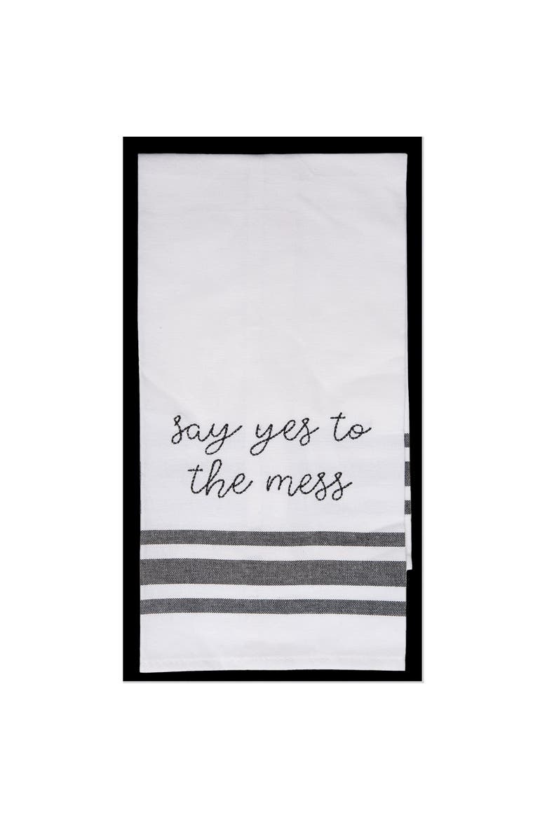 Say Yes To The Mess Tea Towel Cotton White, Main, color, White