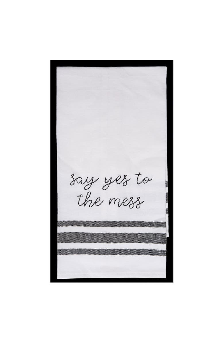Totalee Gift Say Yes To The Mess Tea Towel Cotton White, Main, color, White