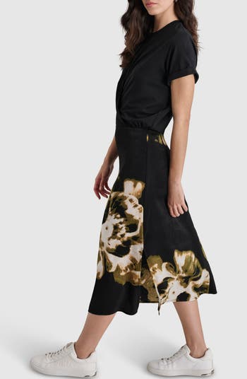 【Donna Karan New York】Mixed-Media Midi Dress 29520959_fpx.tif