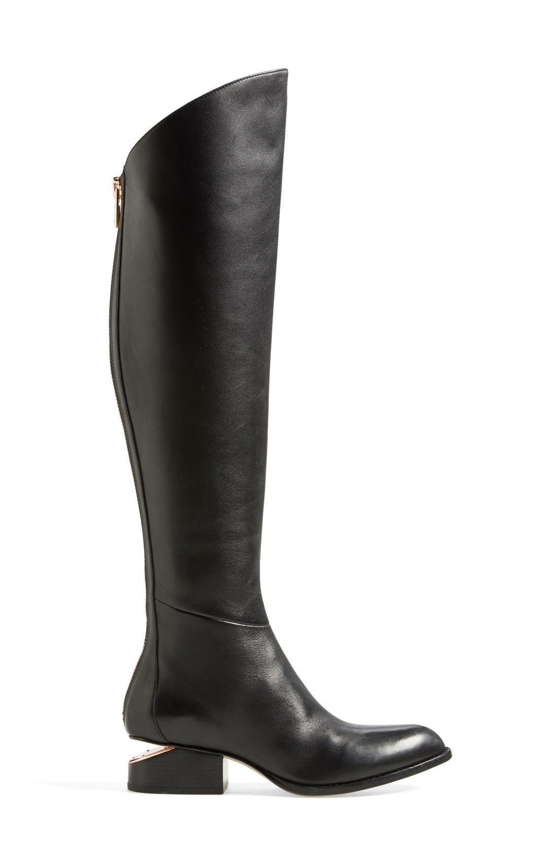 'Sigrid' Tall Boot, Alternate, color, BLACK/ ROSE GOLD
