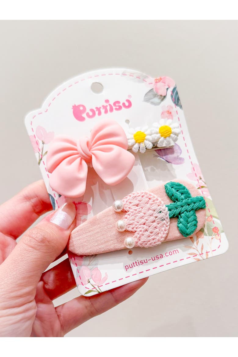 Garden Blossom Hair Clip Set of 5, Alternate, color, Pink