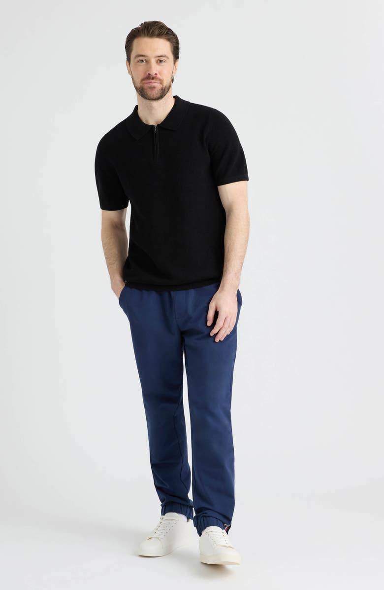 Hunter Saltwell Half Zip Polo Sweater, Alternate, color, Black