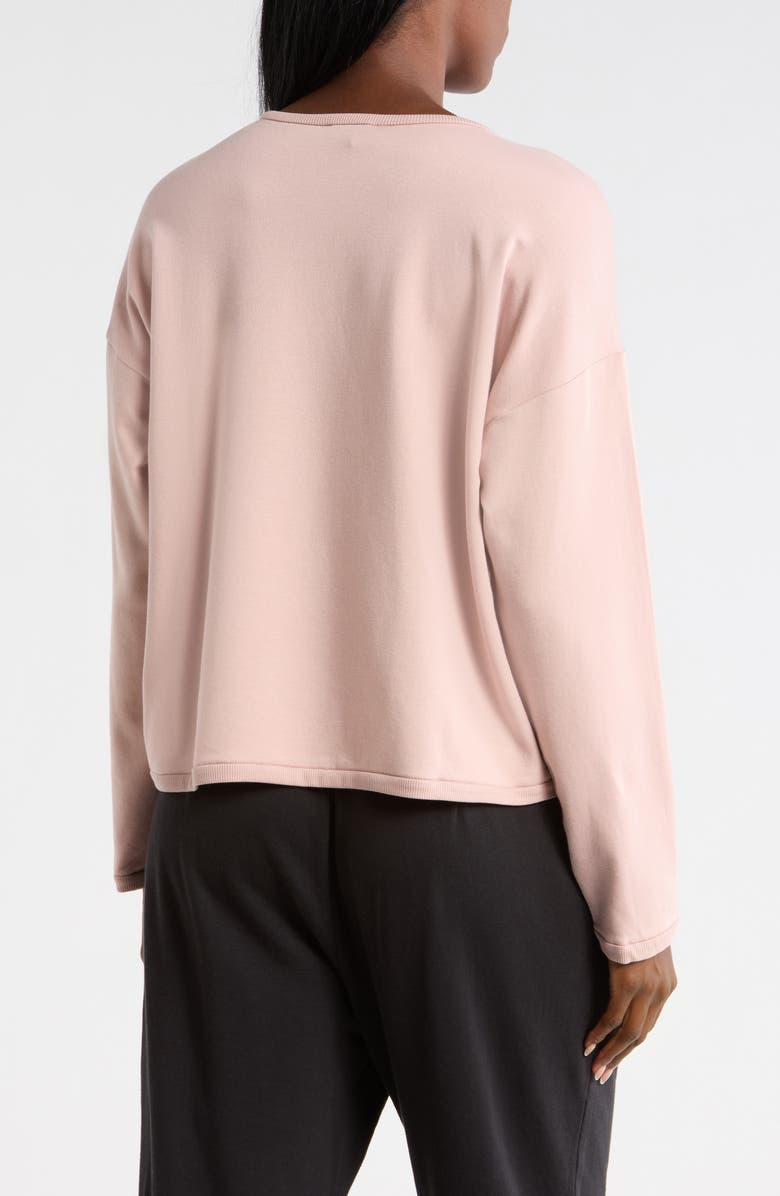Eileen Fisher Crewneck Long Sleeve Crop Top, Alternate, color, Opal