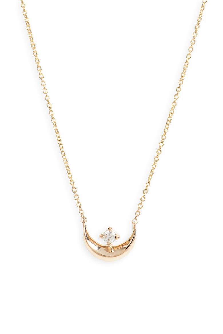 Reese Brooklyn Knife Edge Crescent Pendant Necklace, Main, color, YELLOW GOLD
