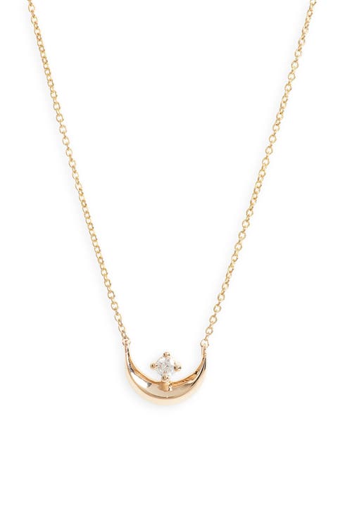 Reese Brooklyn Knife Edge Crescent Pendant Necklace