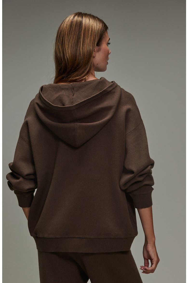 Knit Hoodie, Alternate, color, CHOCOLATE BROWN