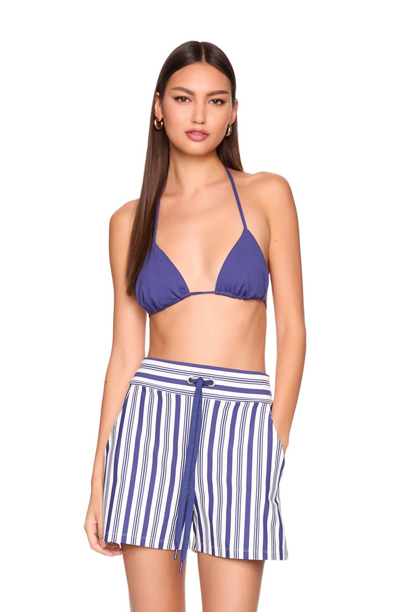 Susana Monaco Stripe Drawstring Shorts, Alternate, color, Night Life