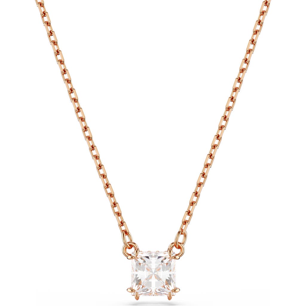 Swarovski Stilla Square Cut Pendant Necklace In White