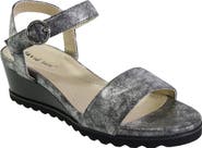 David Tate Knockout Ankle Strap Wedge Sandal