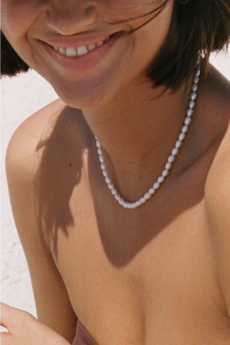 Freshwater Pearl Choker, Alternate, color, Gold