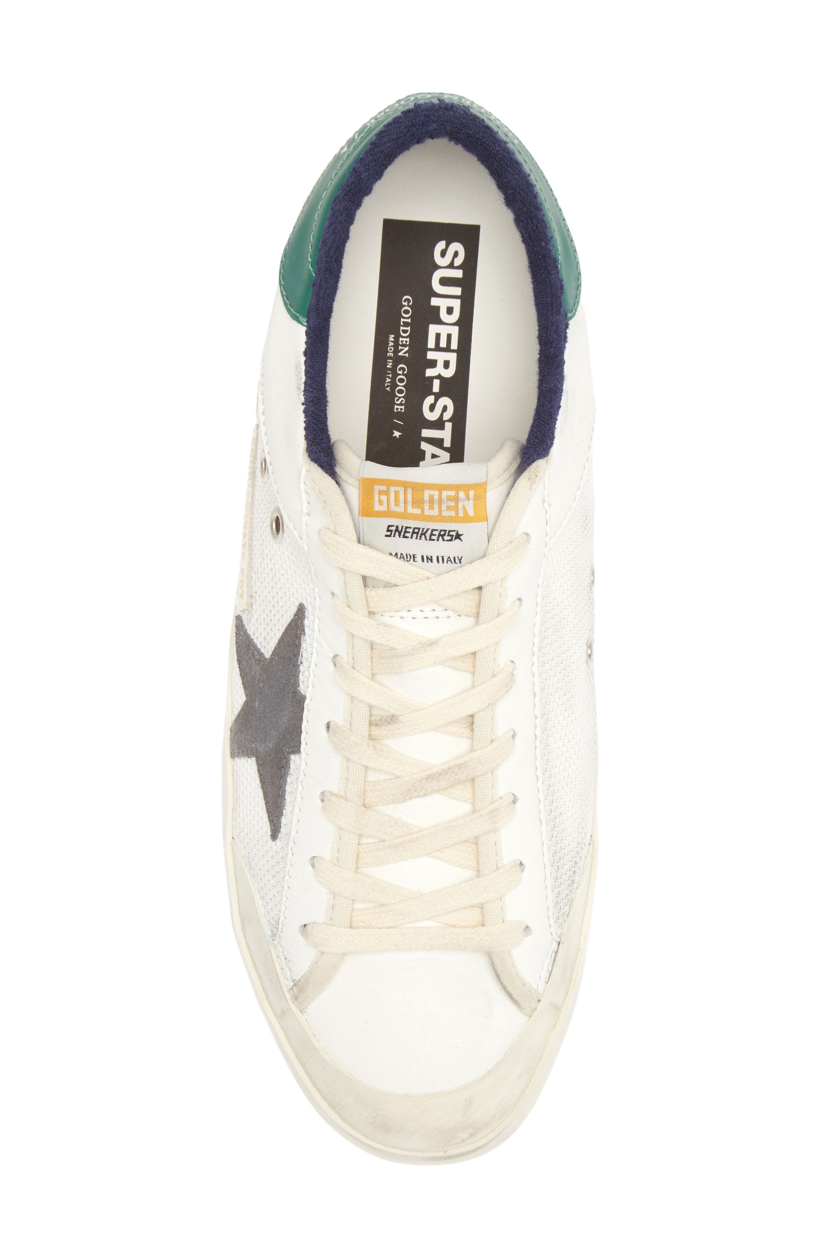 Super-Star Low Top Sneaker (Nordstrom Exclusive), Alternate, color, WHITE/ GREY/ GREEN