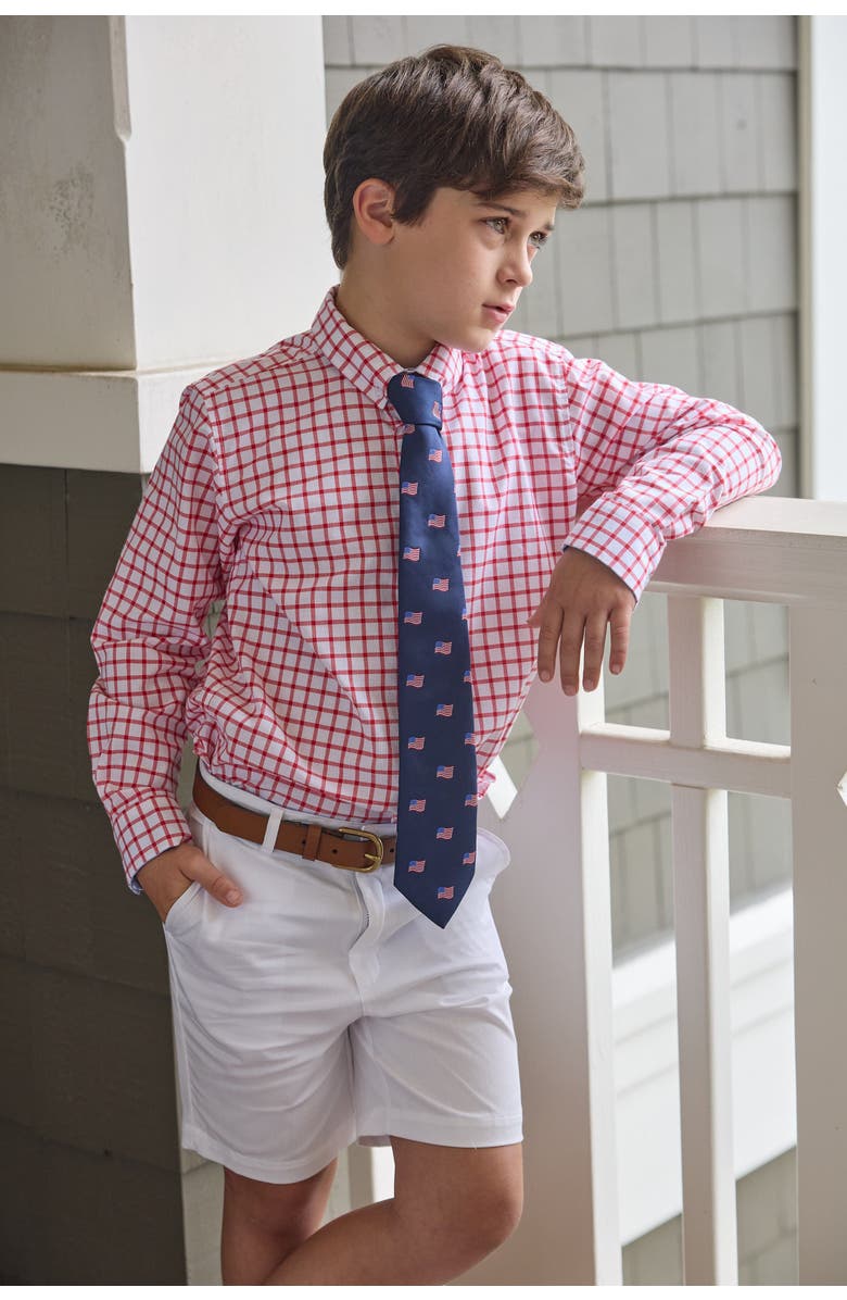 Little English Kids' Plaid Button Down Shirt Blend, Alternate, color, Red Windowpane