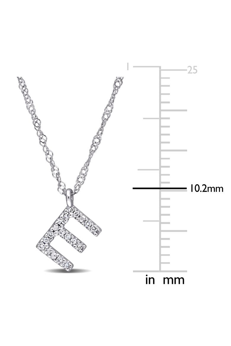 Diamond Initial Pendant Necklace 14k, Alternate, color, E
