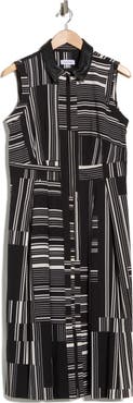 Calvin Klein Stripe Sleeveless Shirtdress
