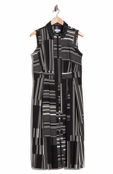 Calvin Klein Stripe Sleeveless Shirtdress