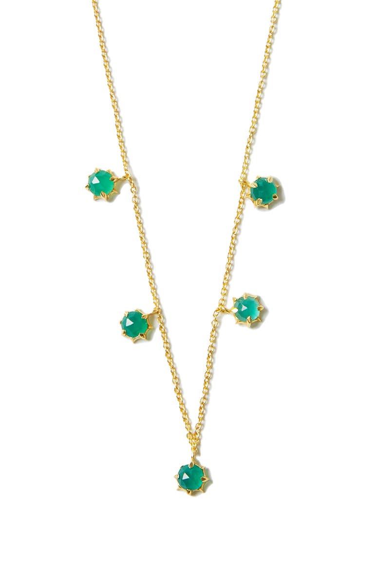 Argento Vivo Sterling Silver Shaky Green Onyx Necklace, Main, color, Gold