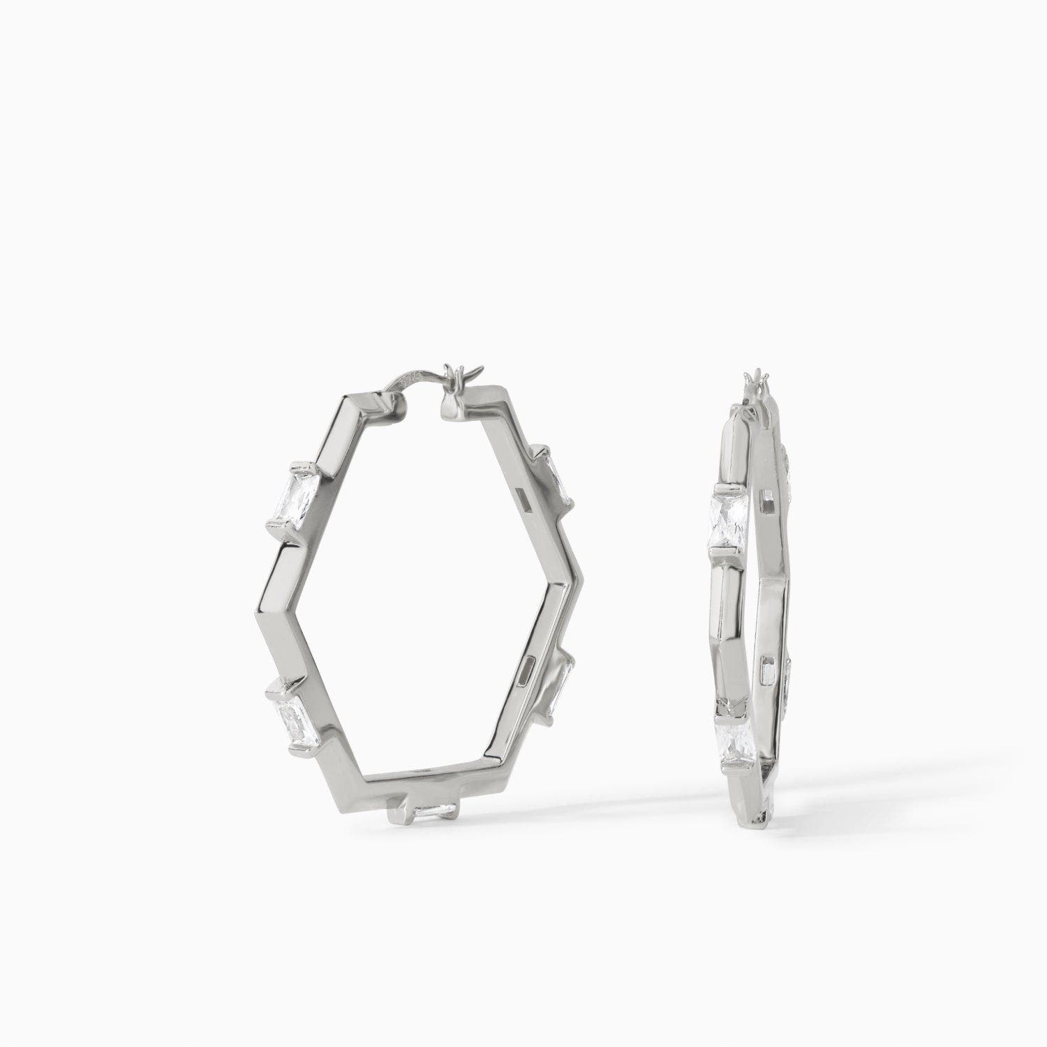 Ora Ana The Claire Hoop Earrings In Metallic