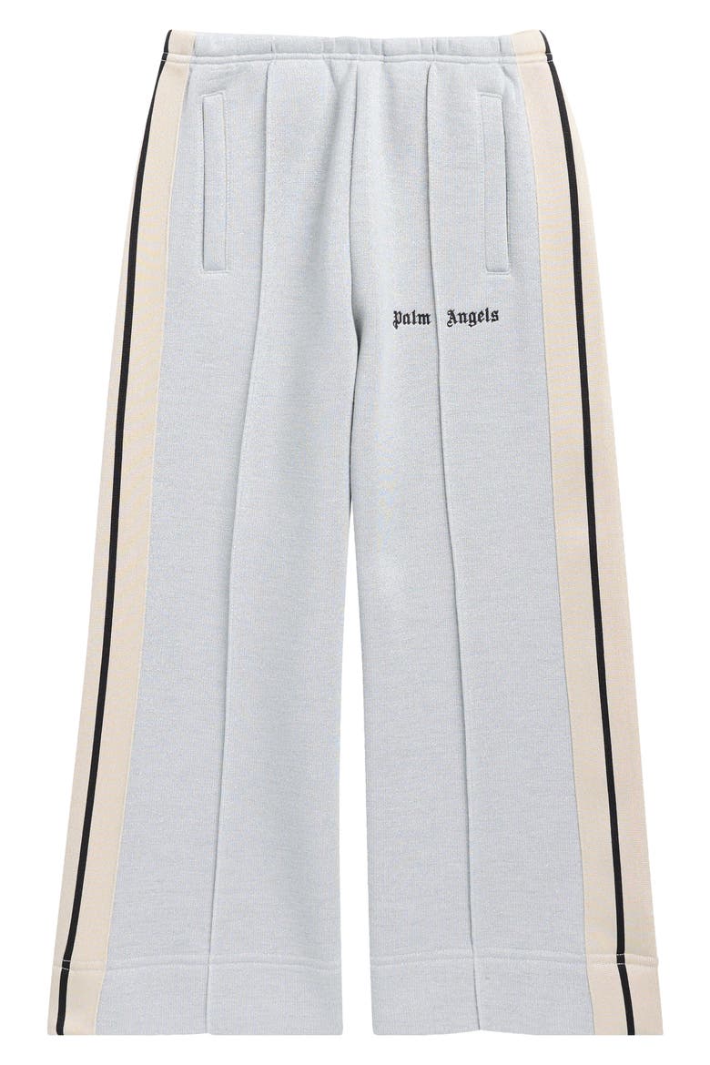 Kids' Lurex Track Wide Leg Pants, Main, color, SILVER - BLACK