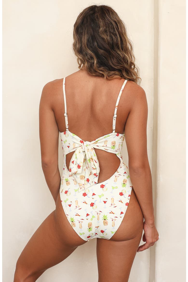 Saltwater Thigh High Cut One Piece, Alternate, color, Pina Colada