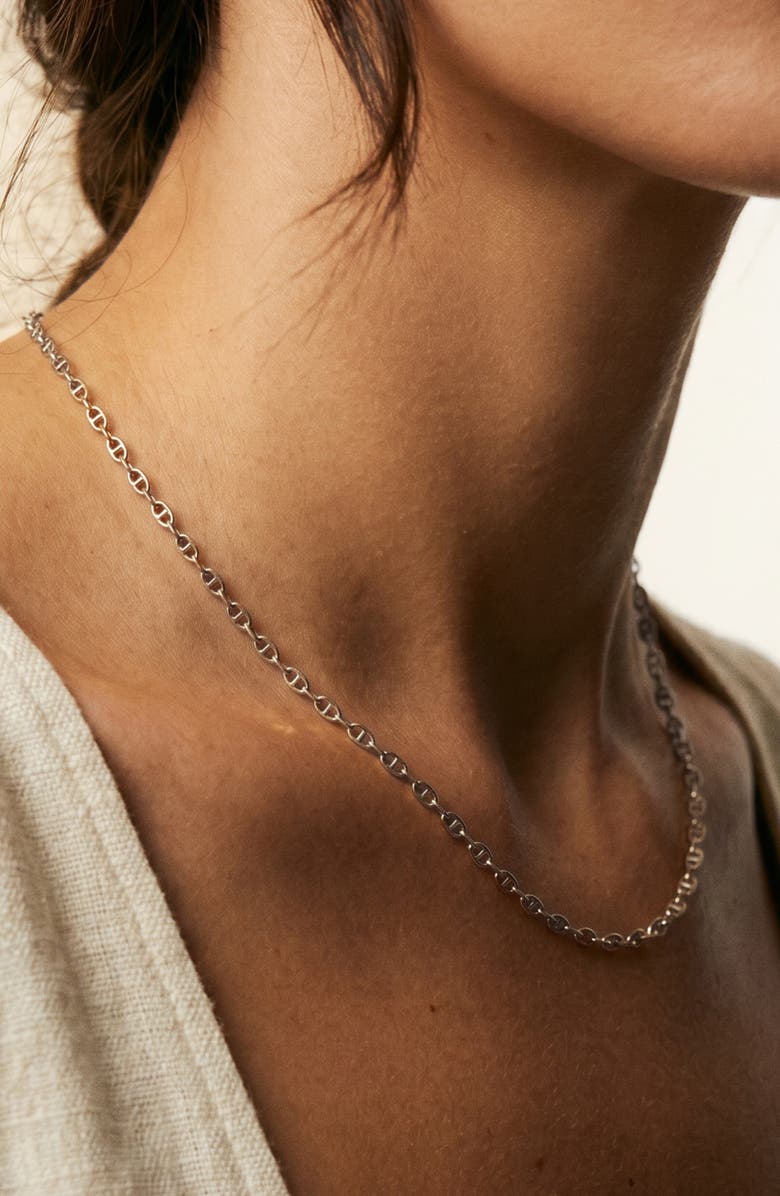Argento Vivo Sterling Silver Dainty Mariner Chain Necklace, Alternate, color, Silver