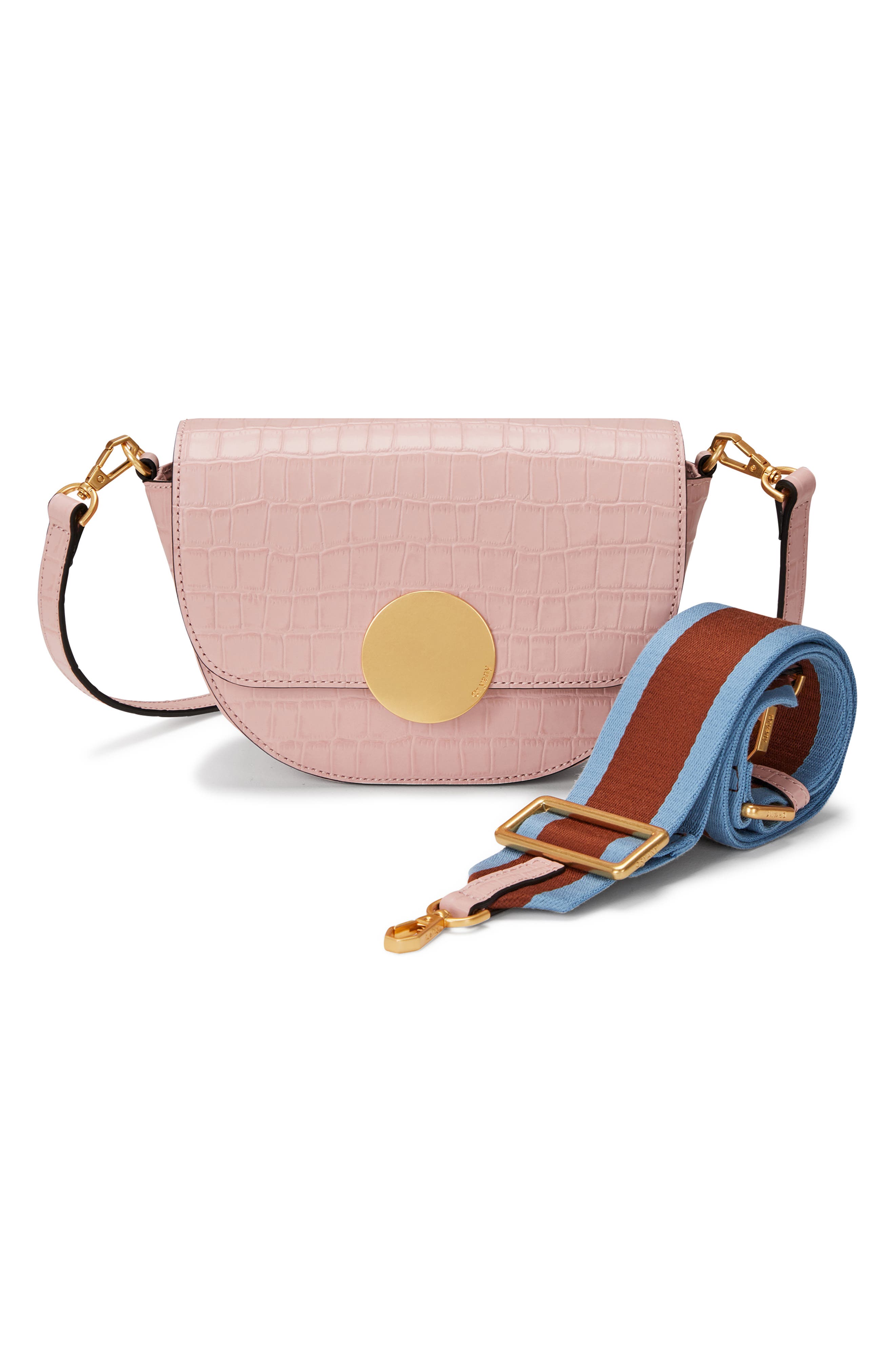 Oryany Lottie Croc Embossed Crossbody Bag, Alternate, color, Vintage Pink