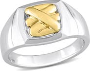 Julianna B. Crossover Motif Signet Ring 14k Gold