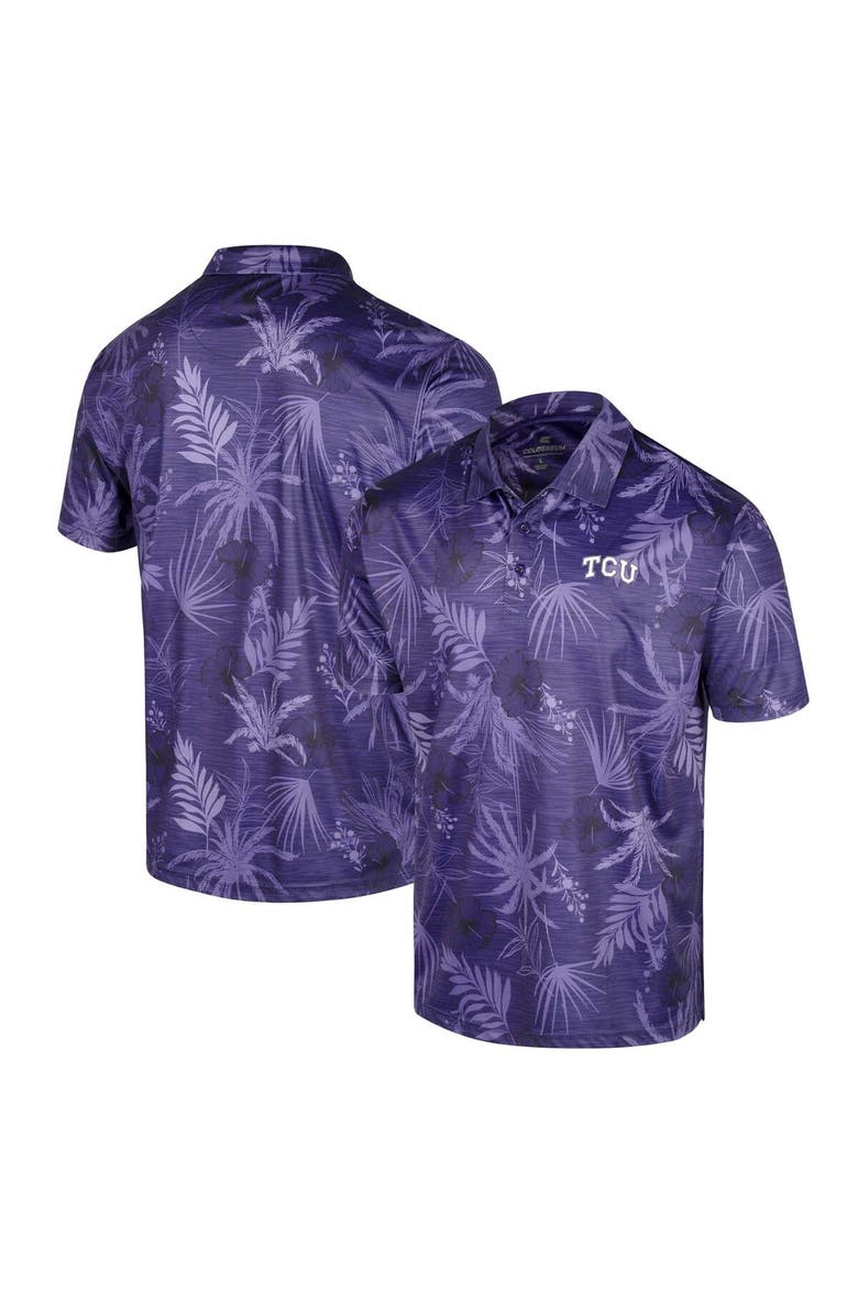 COLOSSEUM Men's Colosseum Purple TCU Horned Frogs Palms Team Polo, Main, color, 