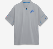 Nike Men's Nike Gray Detroit Lions Sideline Short Sleeve Quarter-Zip Coaches Jacket