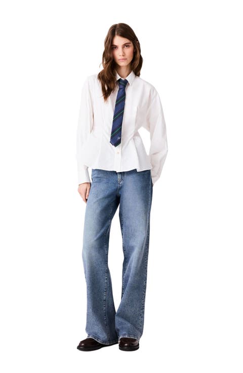 Shirt with lace-up back