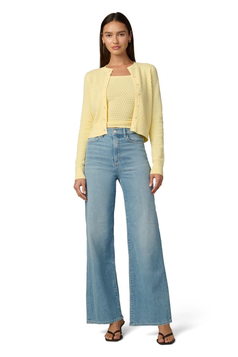 The Pointelle Dani Cardigan, Alternate, color, SUNSHINE