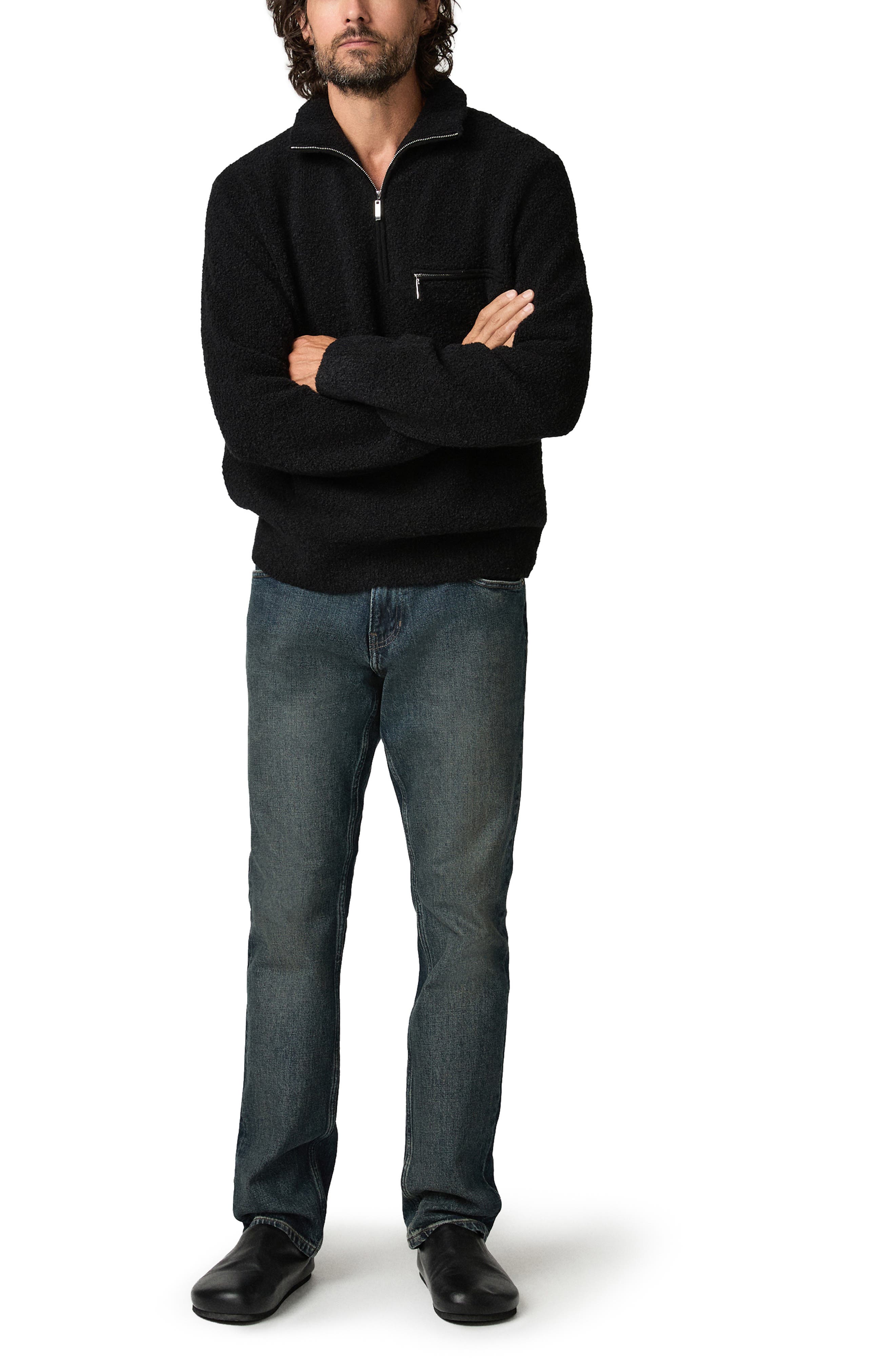 PAIGE Donover Wool & Cashmere Blend Quarter Zip Sweater (Men) | Nordstrom