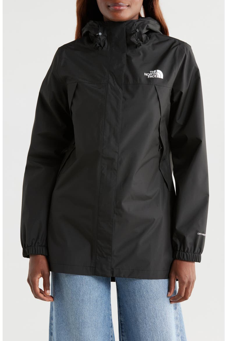 Antora Waterproof Hooded Rain Parka, Alternate, color, TNF BLACK