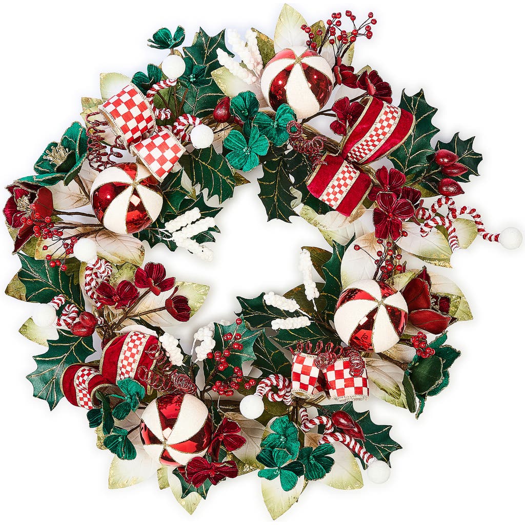 Mackenzie-childs Mackenzie Childs Holly Christmas 26-inch Wreath In Red