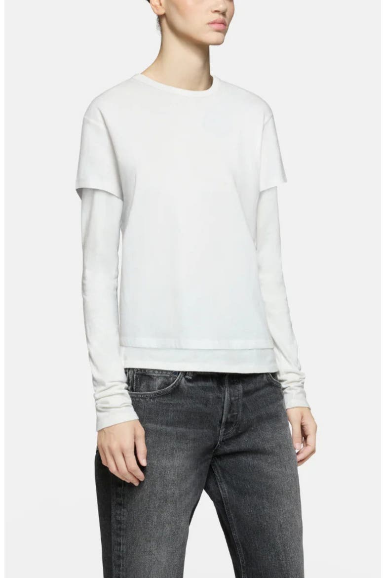 Rory Layered Long Sleeve T-Shirt, Alternate, color, WHITE
