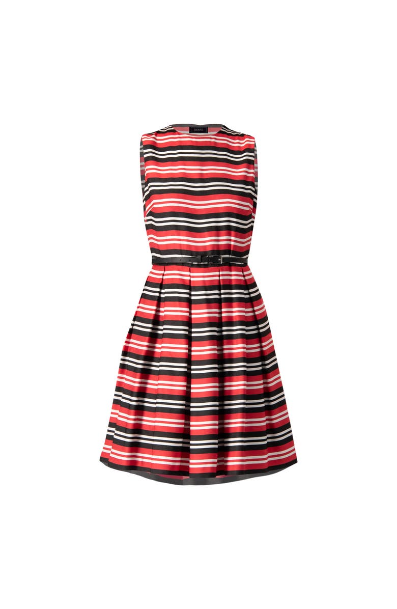IVONNE Sleeveless Striped Fit & Flare Dress, Alternate, color, Black-Red