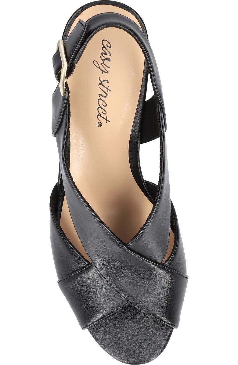 EASY STREET Christy Sandal, Alternate, color, Black With Natural Woven