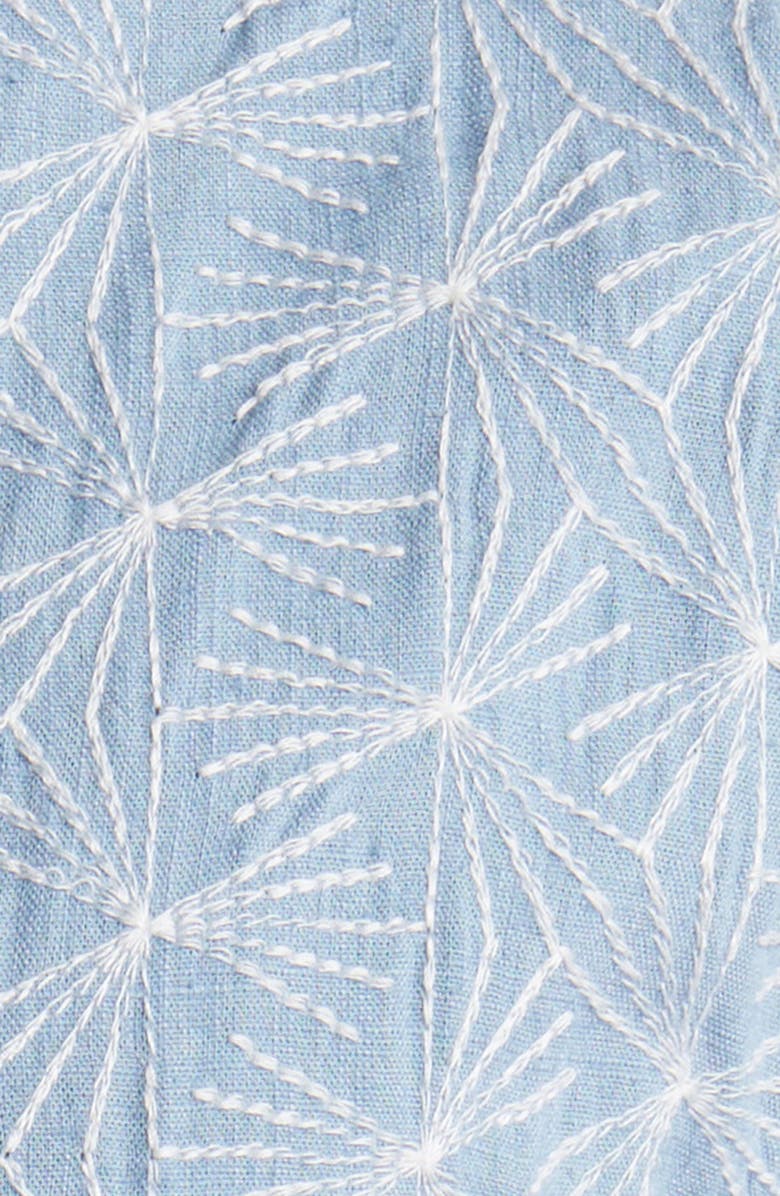 Treasure & Bond Starburst Embroidered Short Sleeve Button-Up Shirt, Alternate, color, 