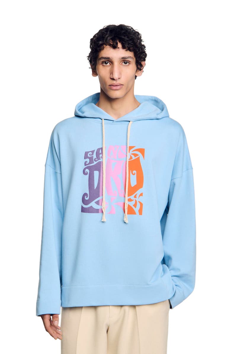 SANDRO Hooded sweatshirt, Alternate, color, Blue Sky