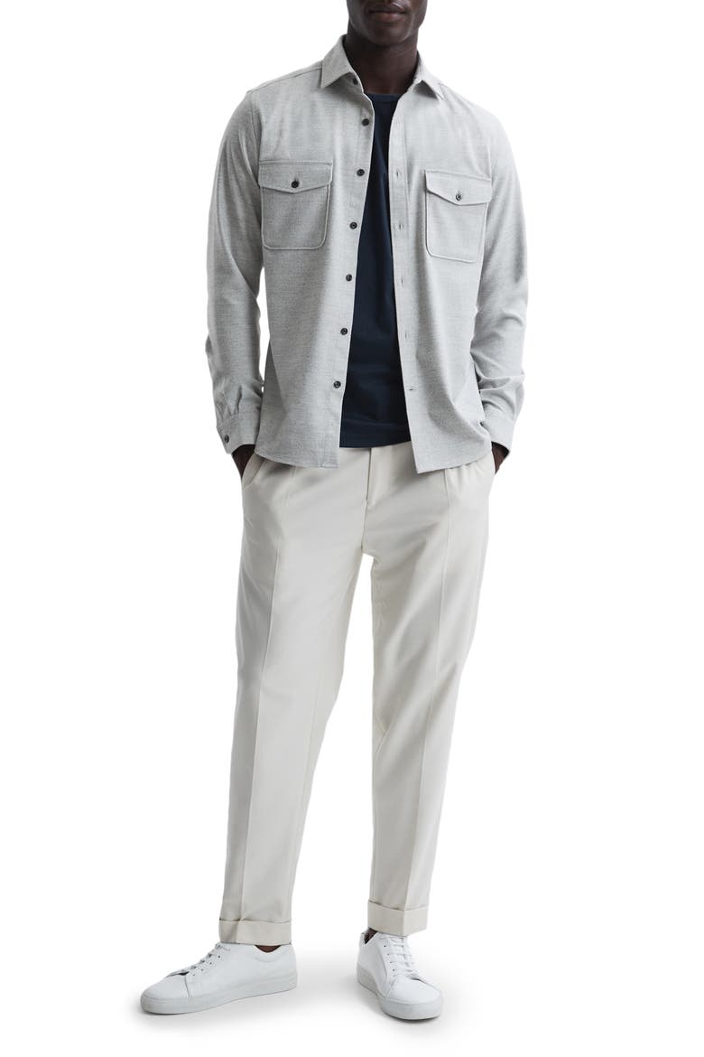 Chaser Twill Button-Up Shirt, Alternate, color, GREY MELANGE