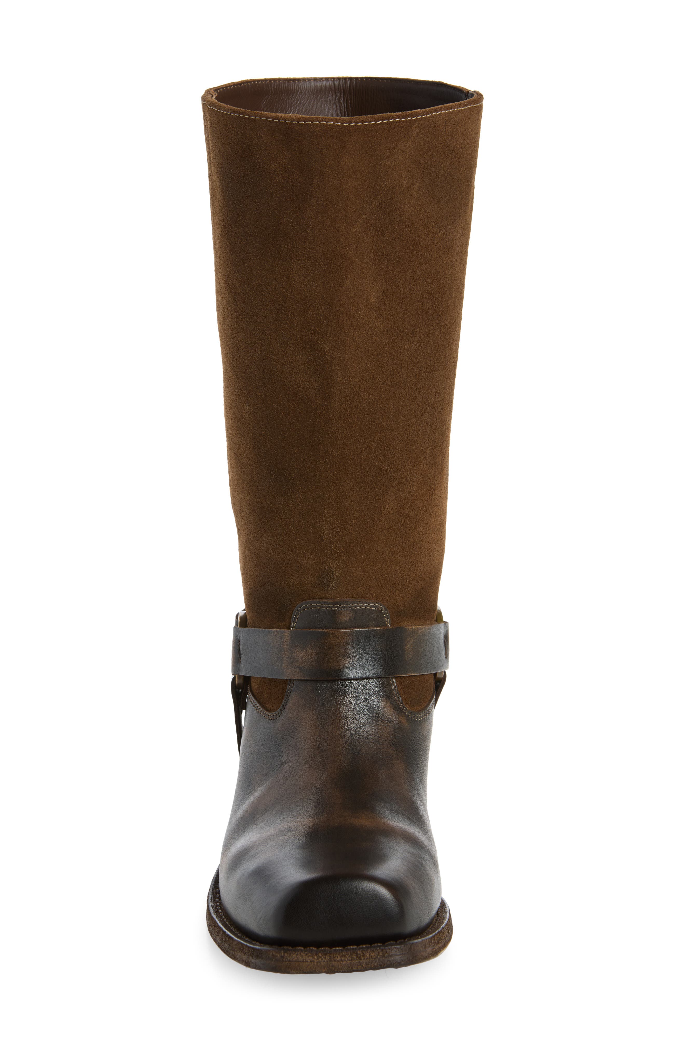 Biker Square Leather Boot, Alternate, color, TABACCO/ BROWN