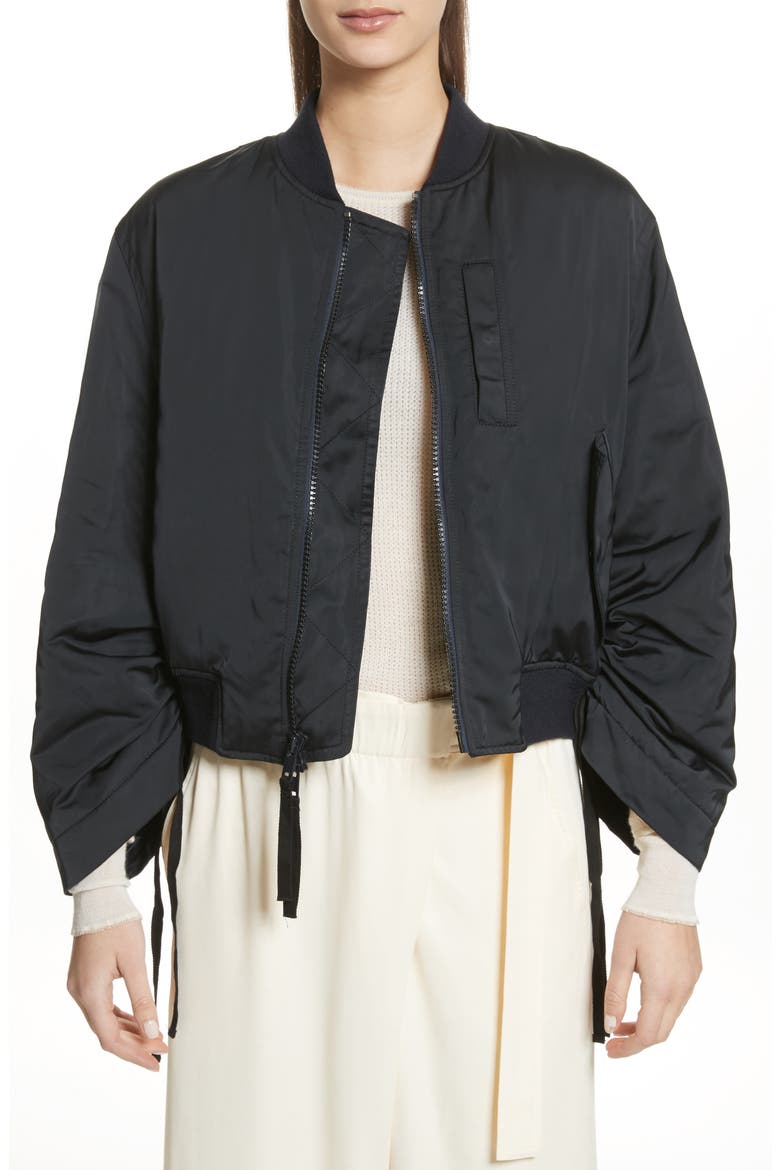Parachute Bomber Jacket, Main, color, BLACK