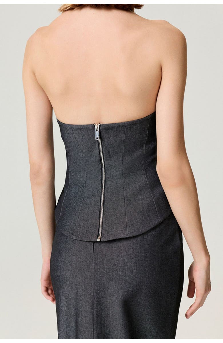 Nocturne Strapless Ruffled Bustier Top, Alternate, color,