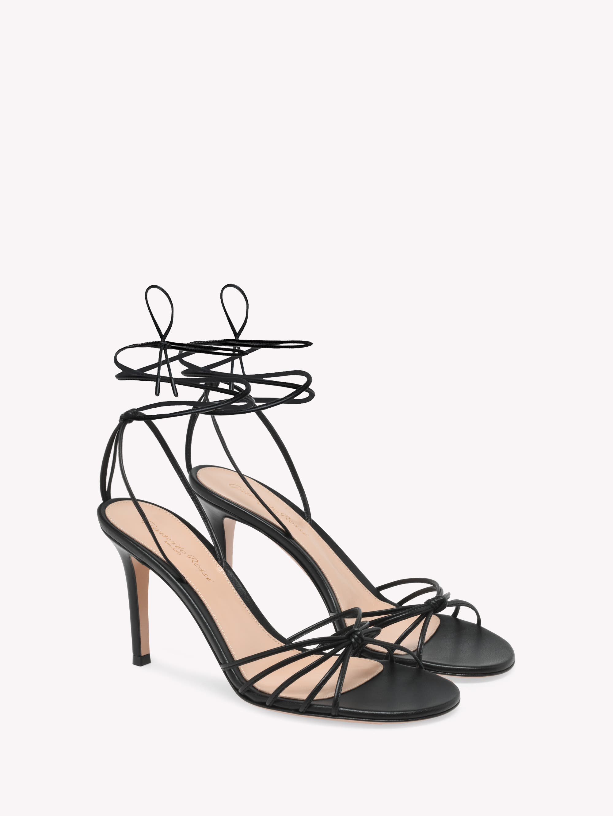 Gianvito Rossi Gwyneth 85 Sandals, Alternate, color, Black Nappa