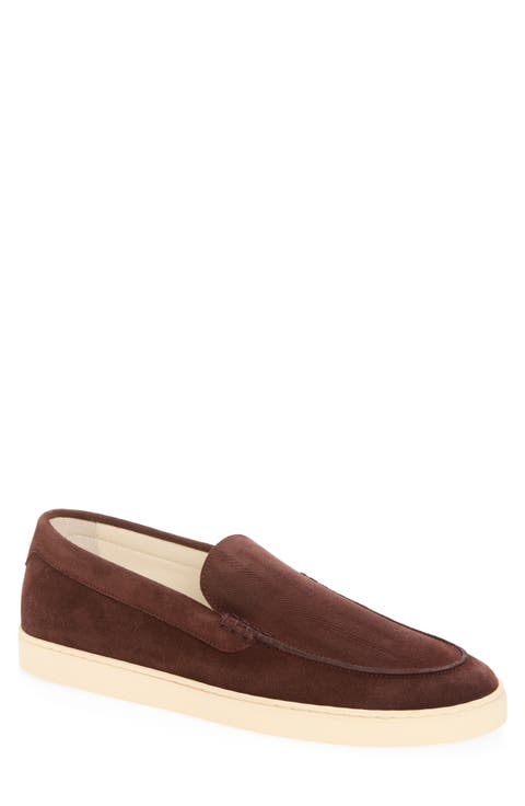 Chevron Slip On Leather Sneaker