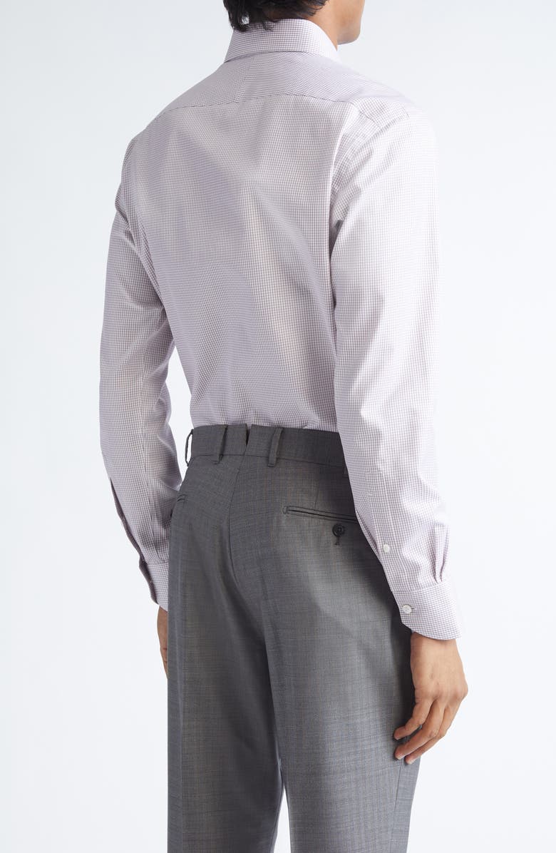 ZEGNA Centoventimila Minicheck Button-Up Shirt, Alternate, color, Dark Pink/ White