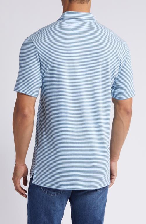 Faherty Retreat Stripe Polo In Aqua Springs Stripe