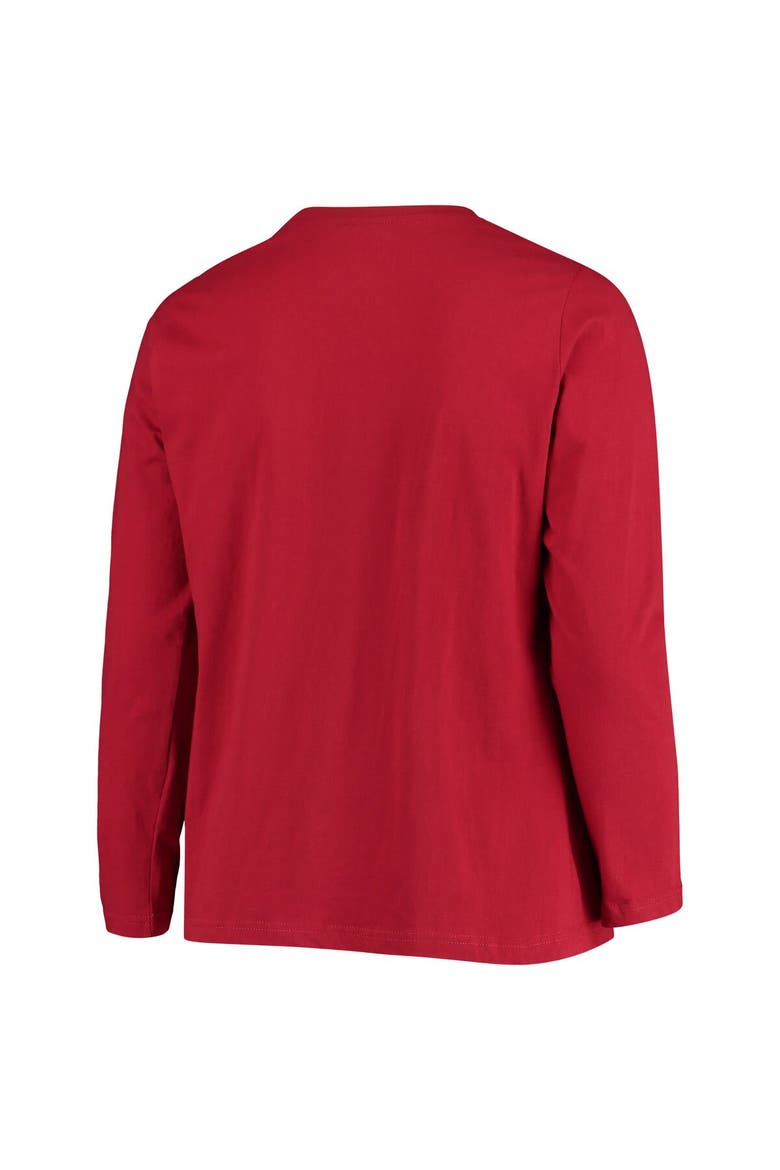 Women's Fanatics Branded Cardinal Arizona Cardinals Plus Size Primary Logo Long Sleeve T-Shirt, Alternate, color, Cardinal