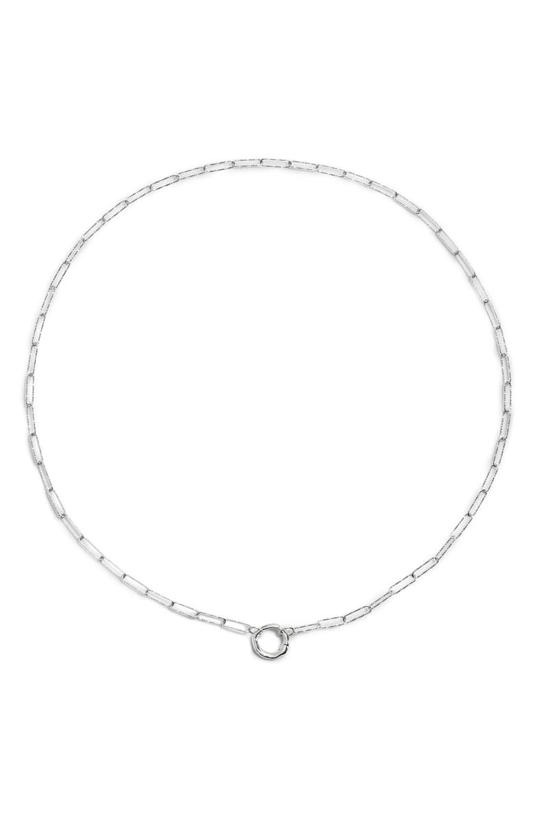 Monica Vinader Capture Alta Textured Chain Necklace, Main, color, Sterling Silver