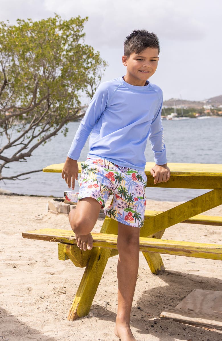 Snapper Rock Kids' Ciao Paradiso UPF 50+ Swim Trunks, Alternate, color, Blue