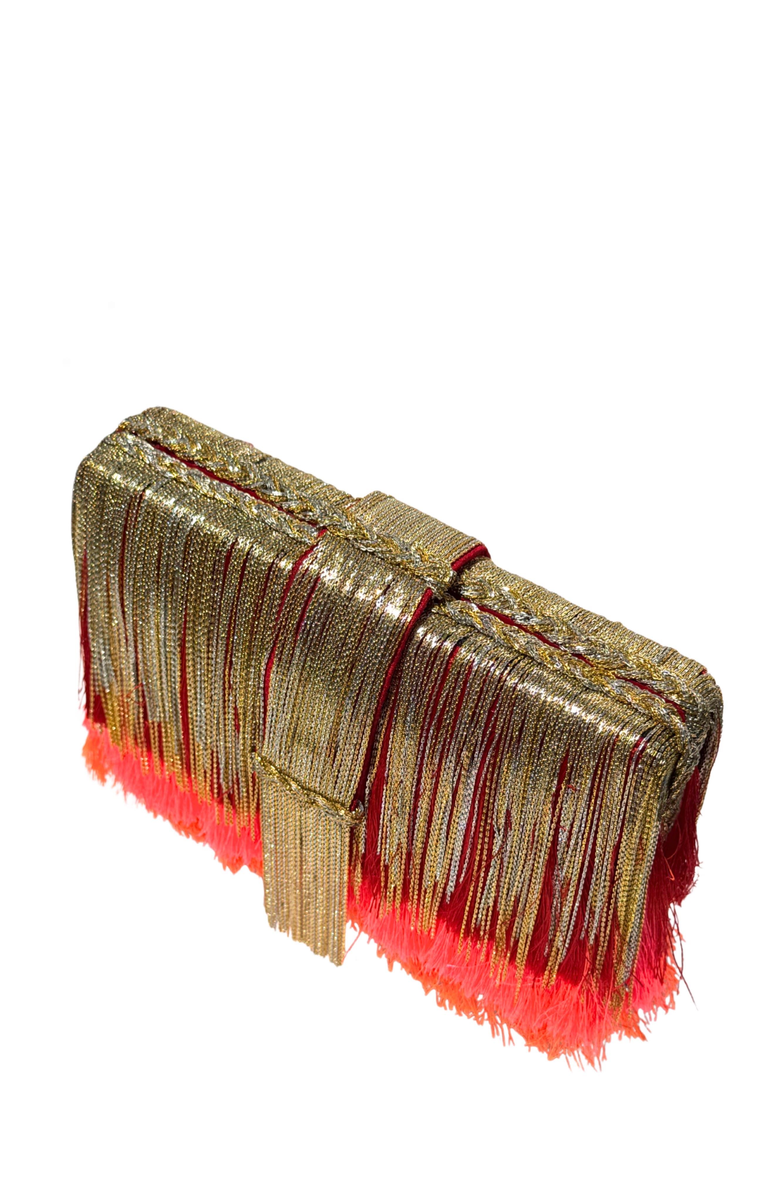 Tassel Ombre Clutch, Alternate, color, Mimosa